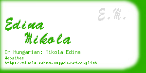 edina mikola business card